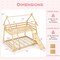 Twin Over Queen Bunk Bed Wooden Kids Bed with Climbing Nets and Ramp-Natural